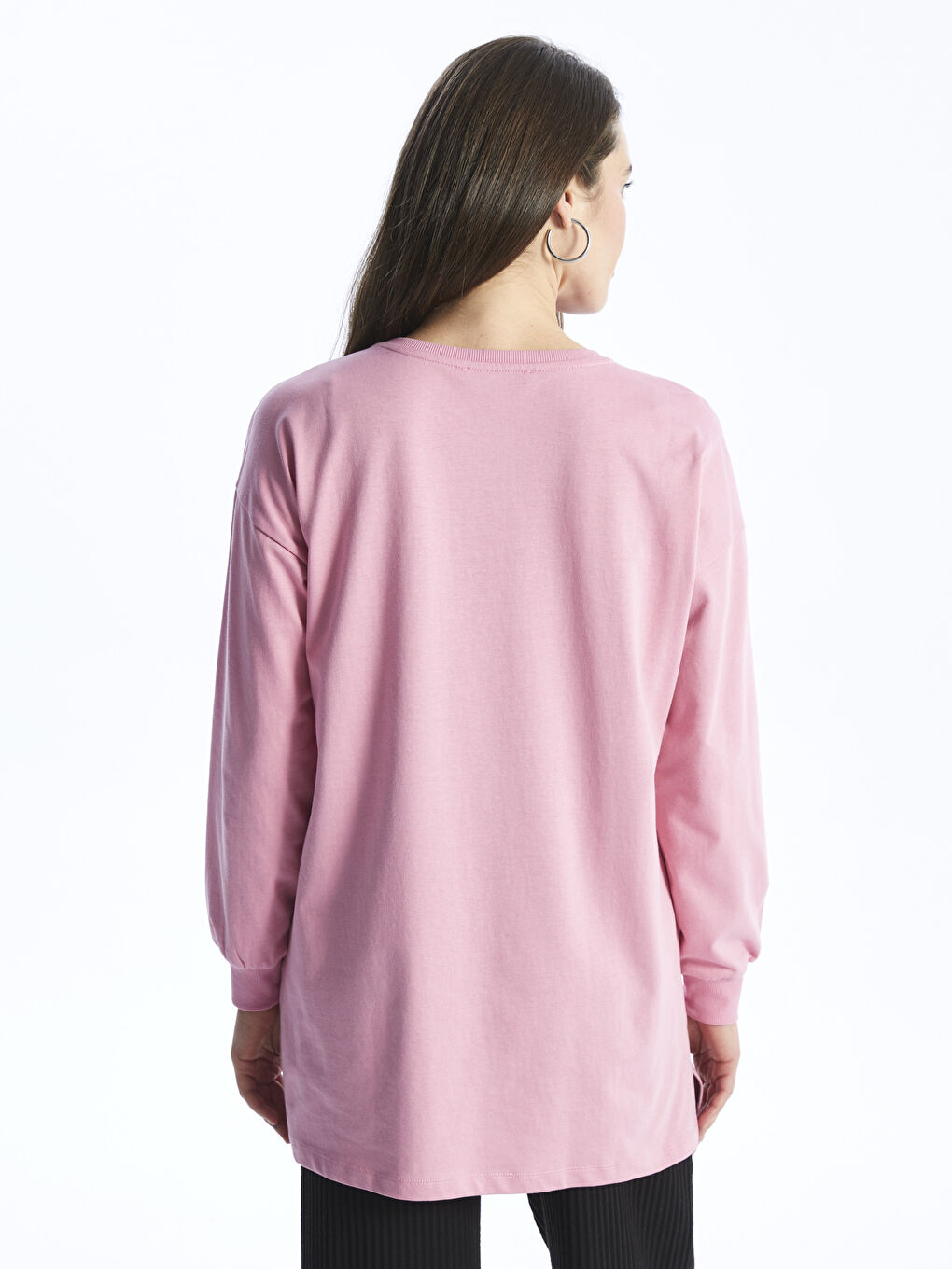 Crew Neck Printed Long Sleeve Maternity Sweatshirt Tunic-4