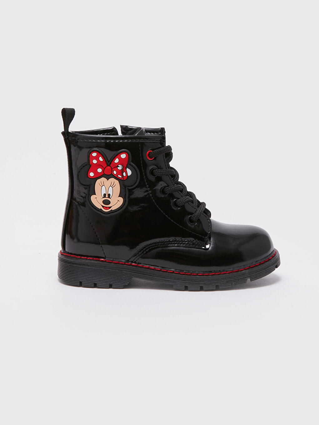 LCW STEPS Siyah Minnie Mouse Baskılı Bağcık ve Fermuarlı Kız Çocuk Bot - 1