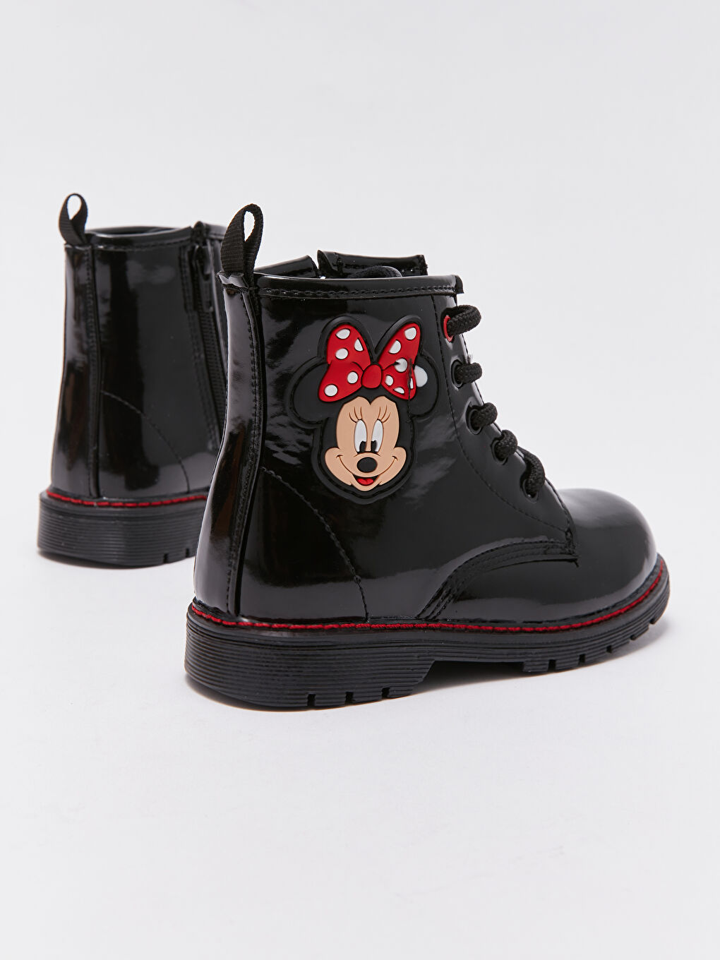 LCW STEPS Siyah Minnie Mouse Baskılı Bağcık ve Fermuarlı Kız Çocuk Bot - 4