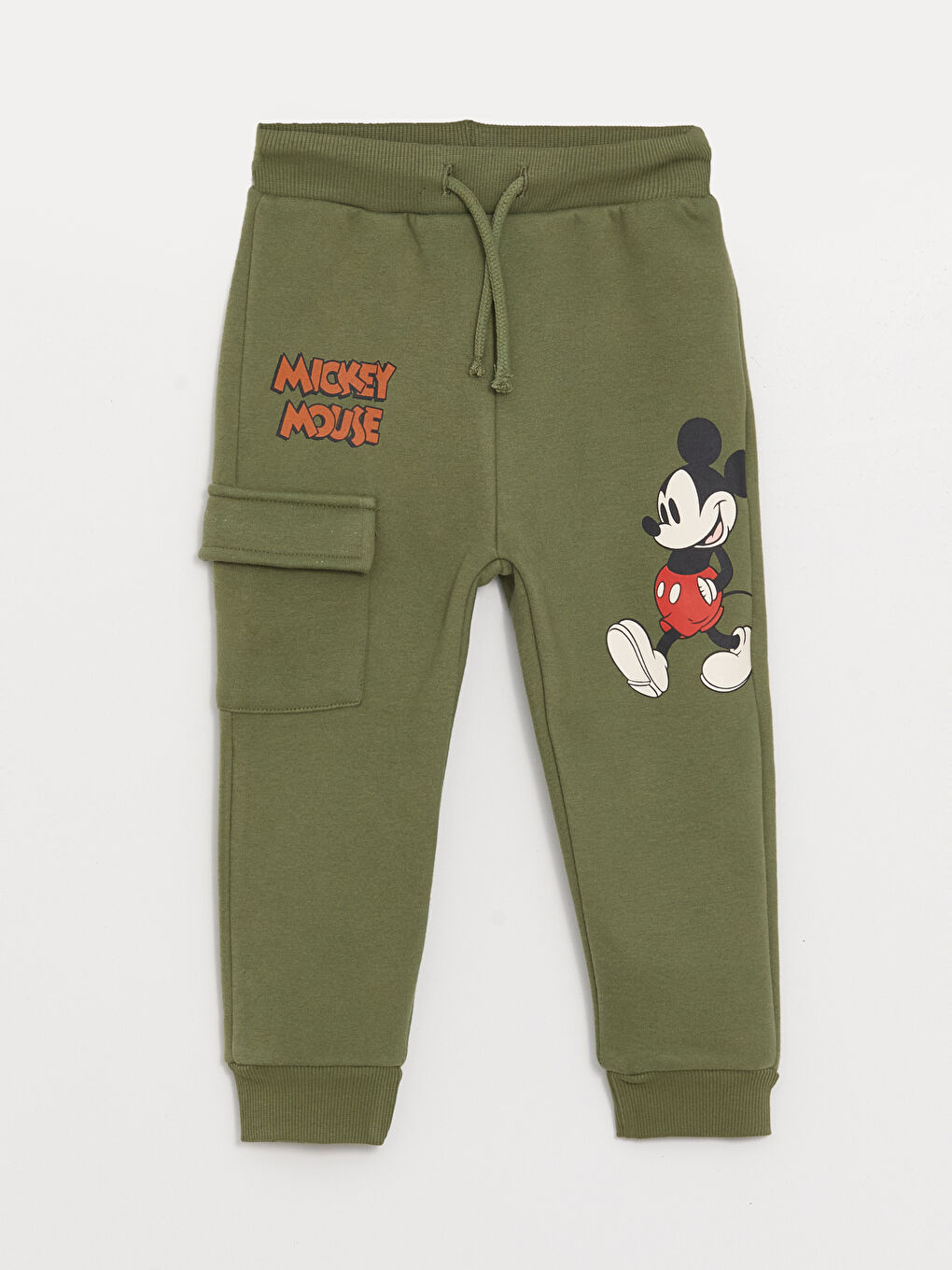 LCW baby Mat Yeşil Beli Lastikli Mickey Mouse Baskılı Erkek Bebek Jogger Eşofman Altı