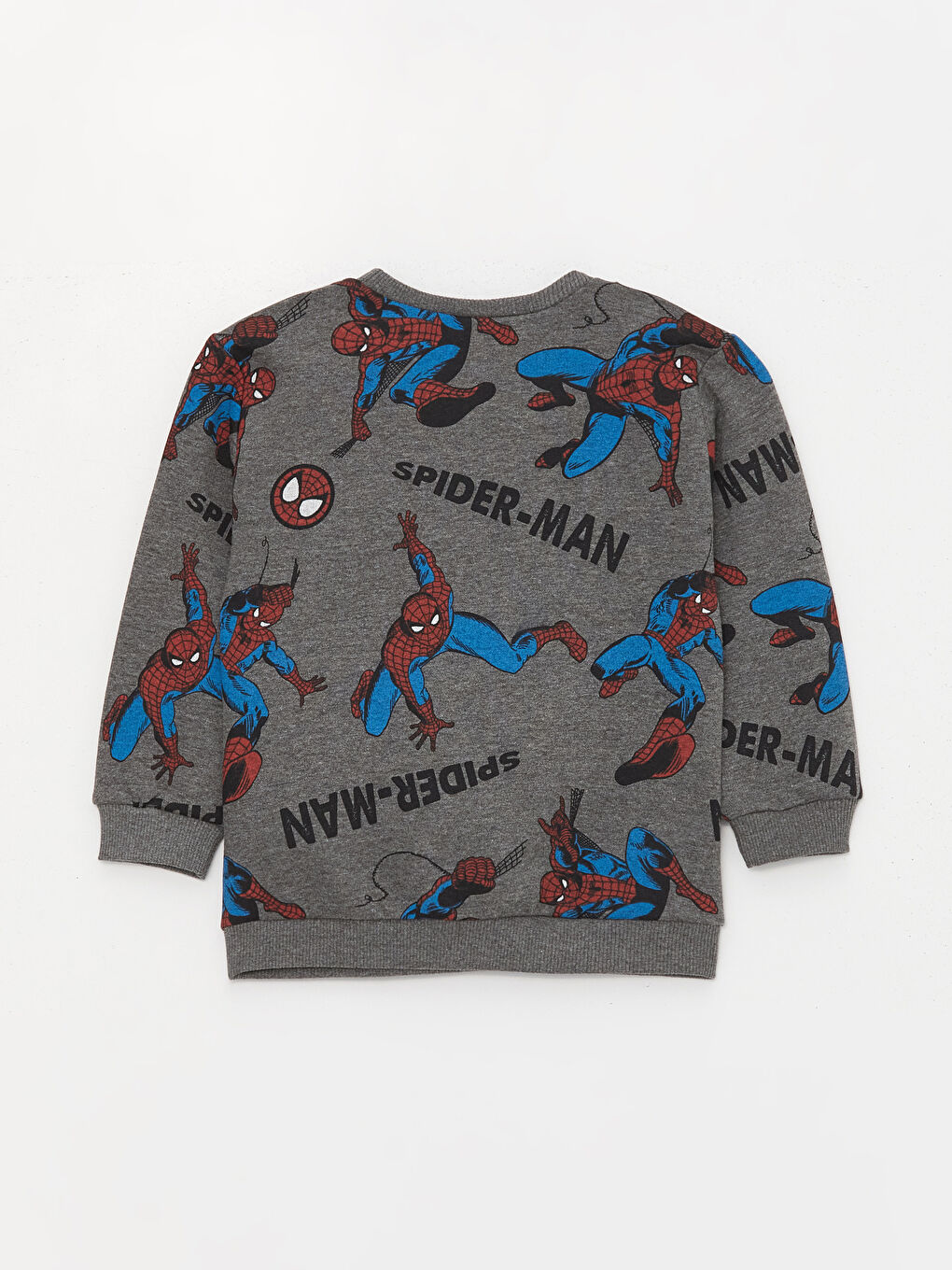 Gri Spider-Man Baskılı Erkek Çocuk Kalın Sweatshirt-1