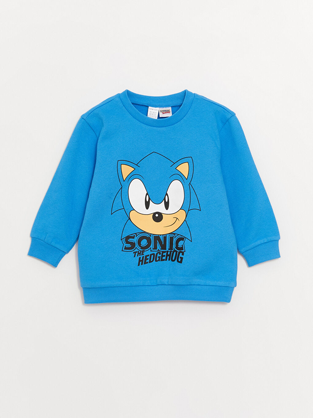 LCW baby Mavi Bisiklet Yaka Sonic Baskılı Erkek Bebek Sweatshirt ve Eşofman Alt 2'li - 3