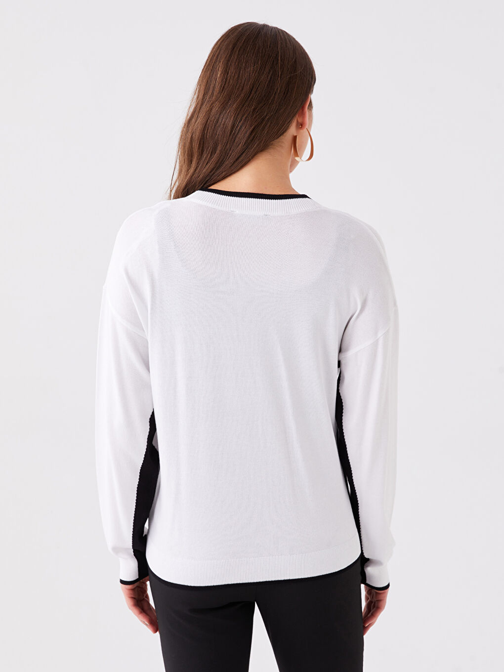 V Neck Color Block Long Sleeve Maternity Cardigan -W3DE48Z8-Q6K