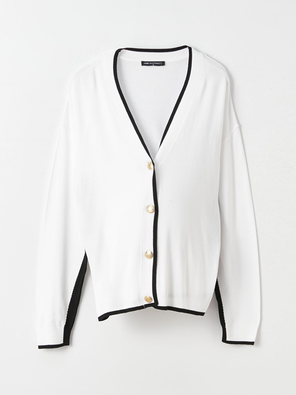 V Neck Color Block Long Sleeve Maternity Cardigan -W3DE48Z8-Q6K