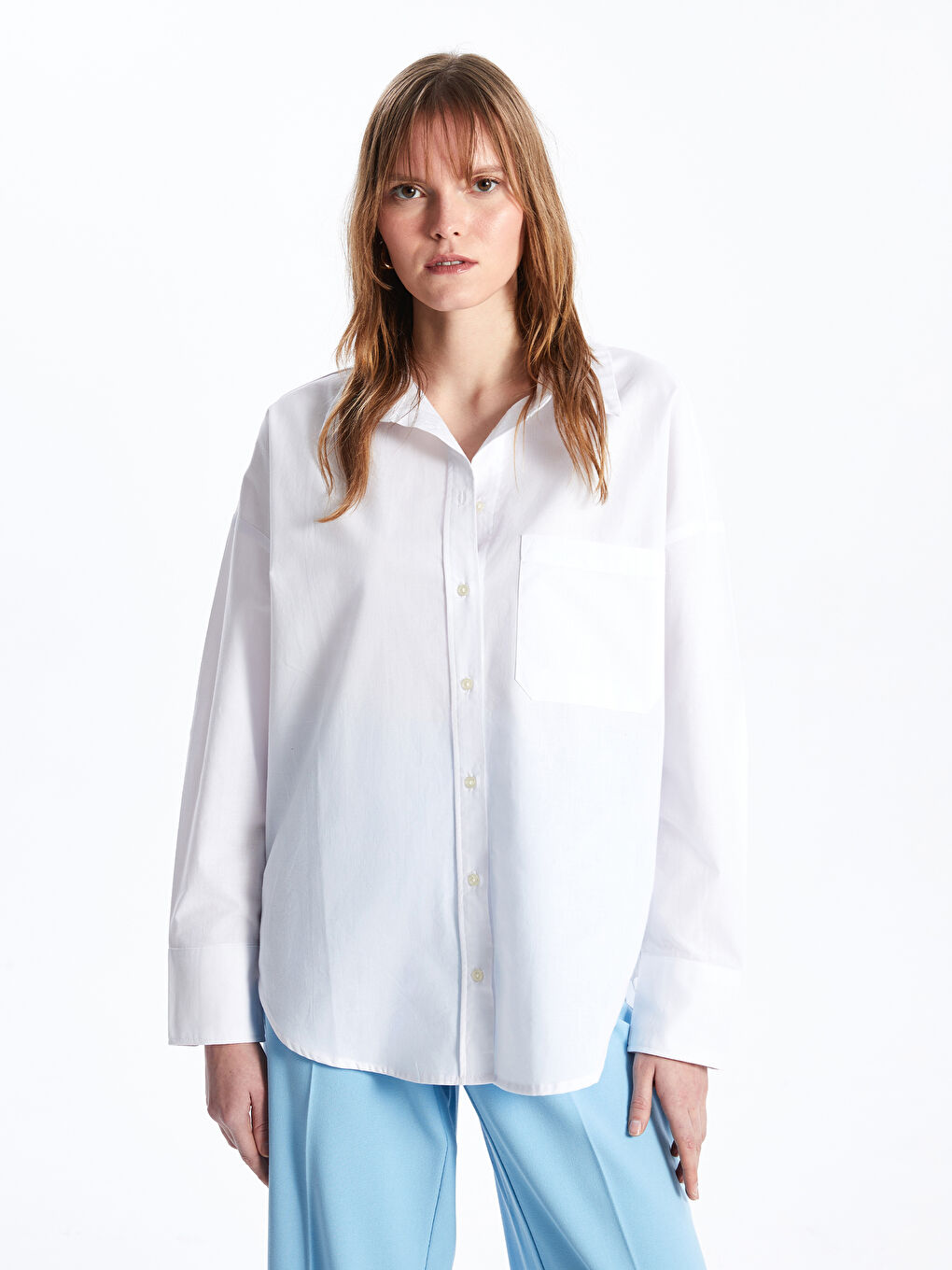 Oversize Poplin Women's Shirt-1