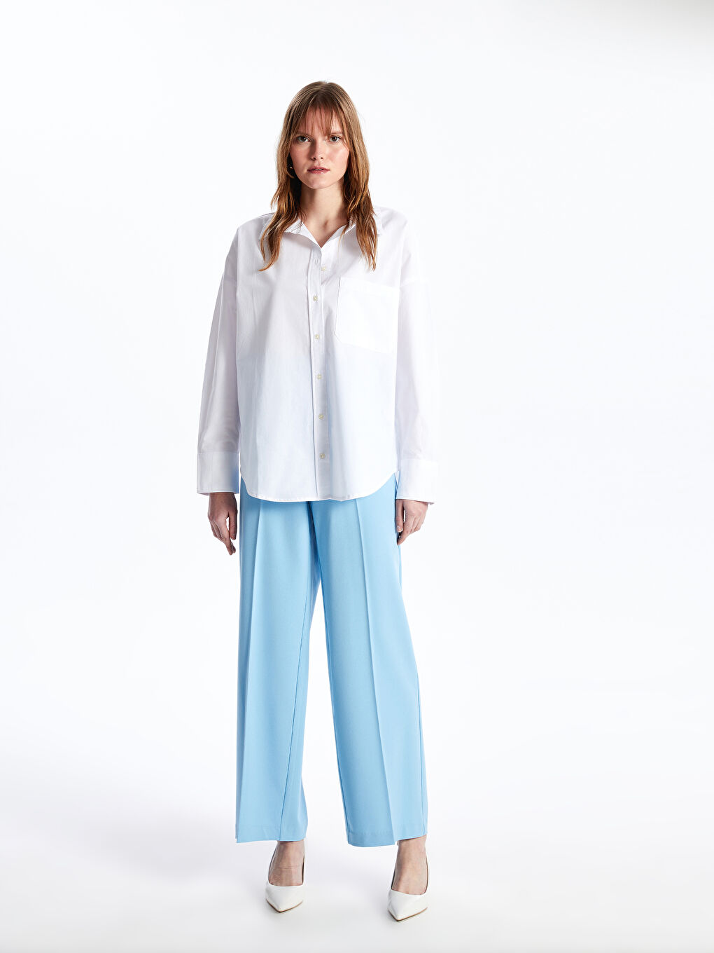 Oversize Poplin Women's Shirt-2