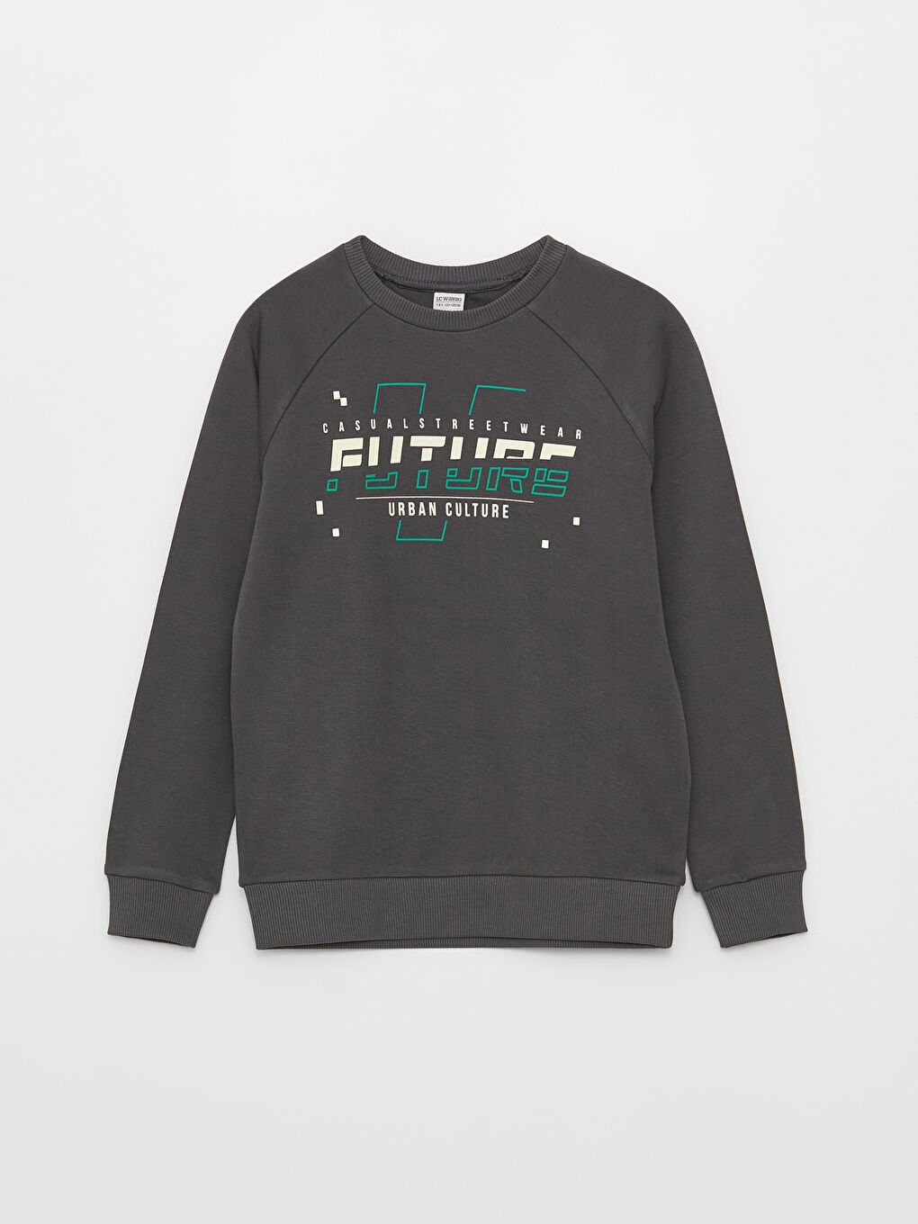 تيشيرت للأولاد بياقة دائرية مطبوع كم طويل