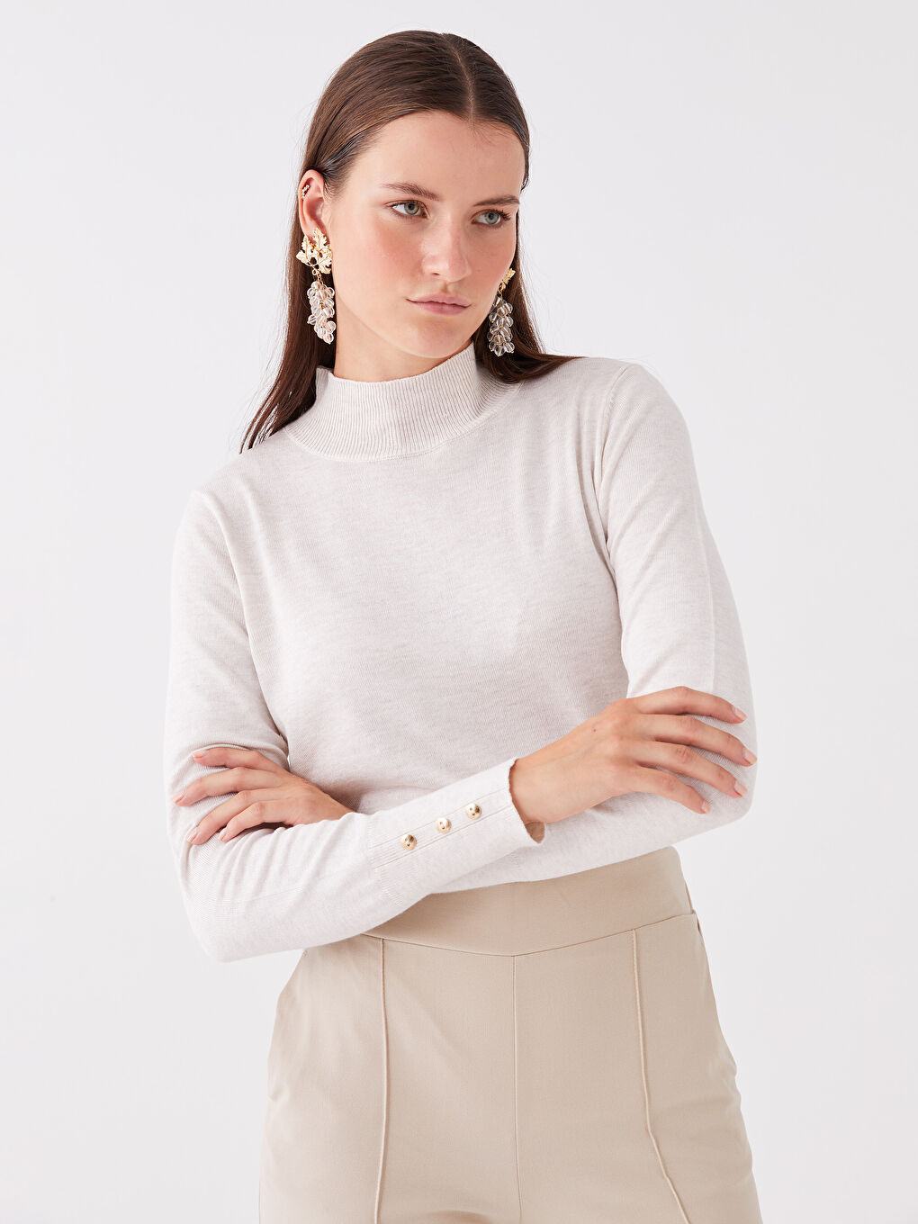 Half Turtleneck Women's Knitwear Sweater -W3DE87Z8-DCY