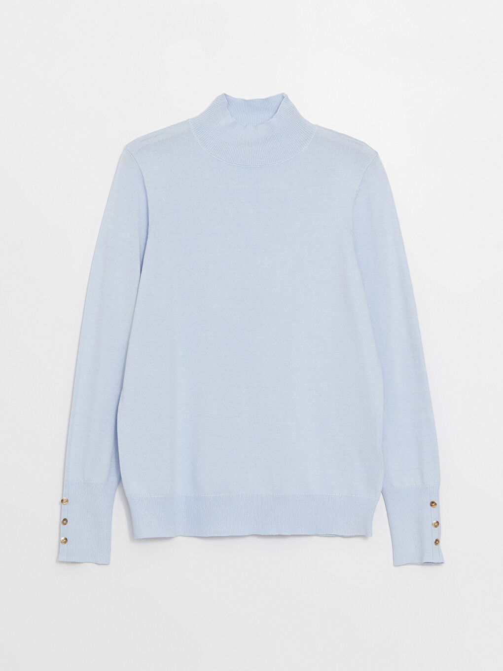 Mavi Yarım Balıkçı Yaka Kadın Triko Kazak-6