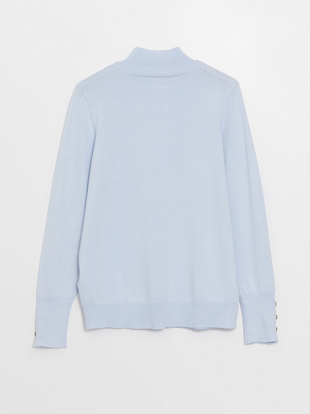 Mavi Yarım Balıkçı Yaka Kadın Triko Kazak-7