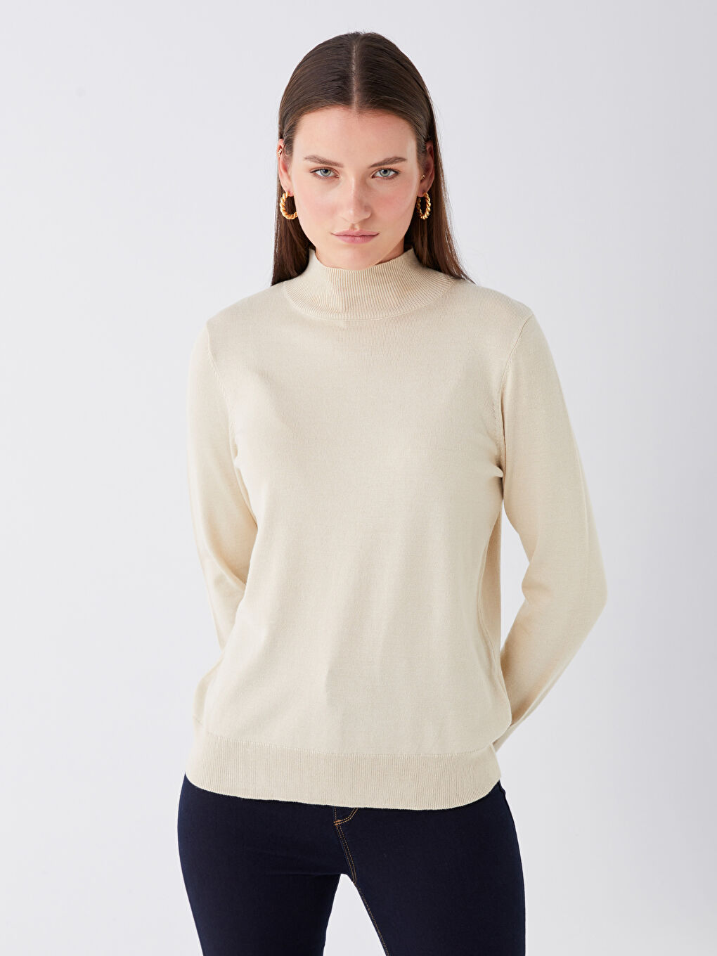 Half Turtleneck Women's Knitwear Sweater-2