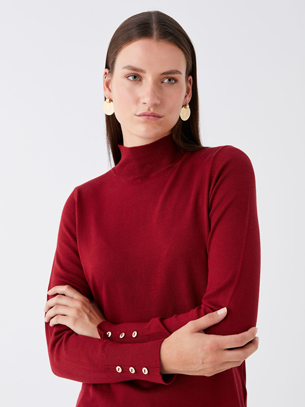 LCWAIKIKI Basic Half Turtleneck Women's Knitwear Sweater -W3DE87Z8-HQG