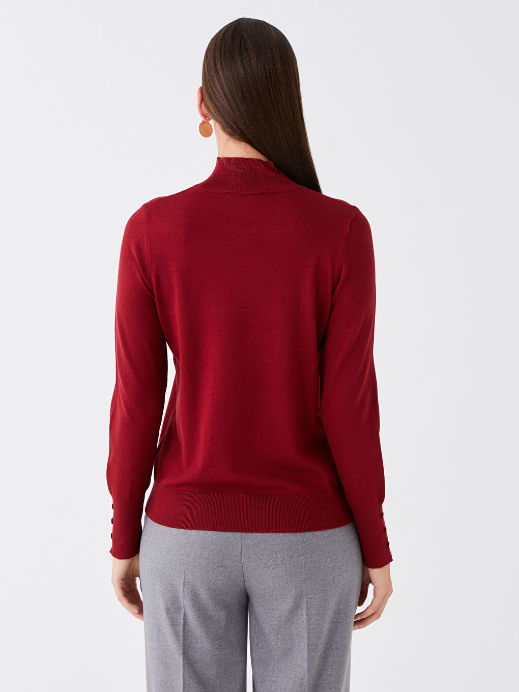 LCWAIKIKI Basic Half Turtleneck Women's Knitwear Sweater -W3DE87Z8-HQG