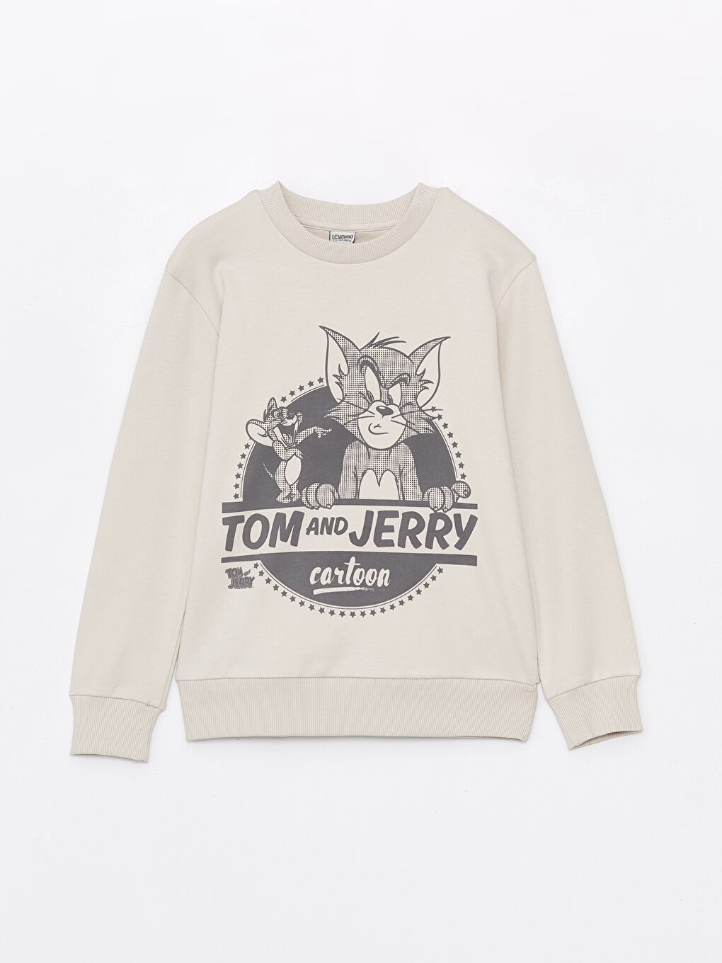 Crew Neck Tom and Jerry Printed Long Sleeve Boys' T-Shirt