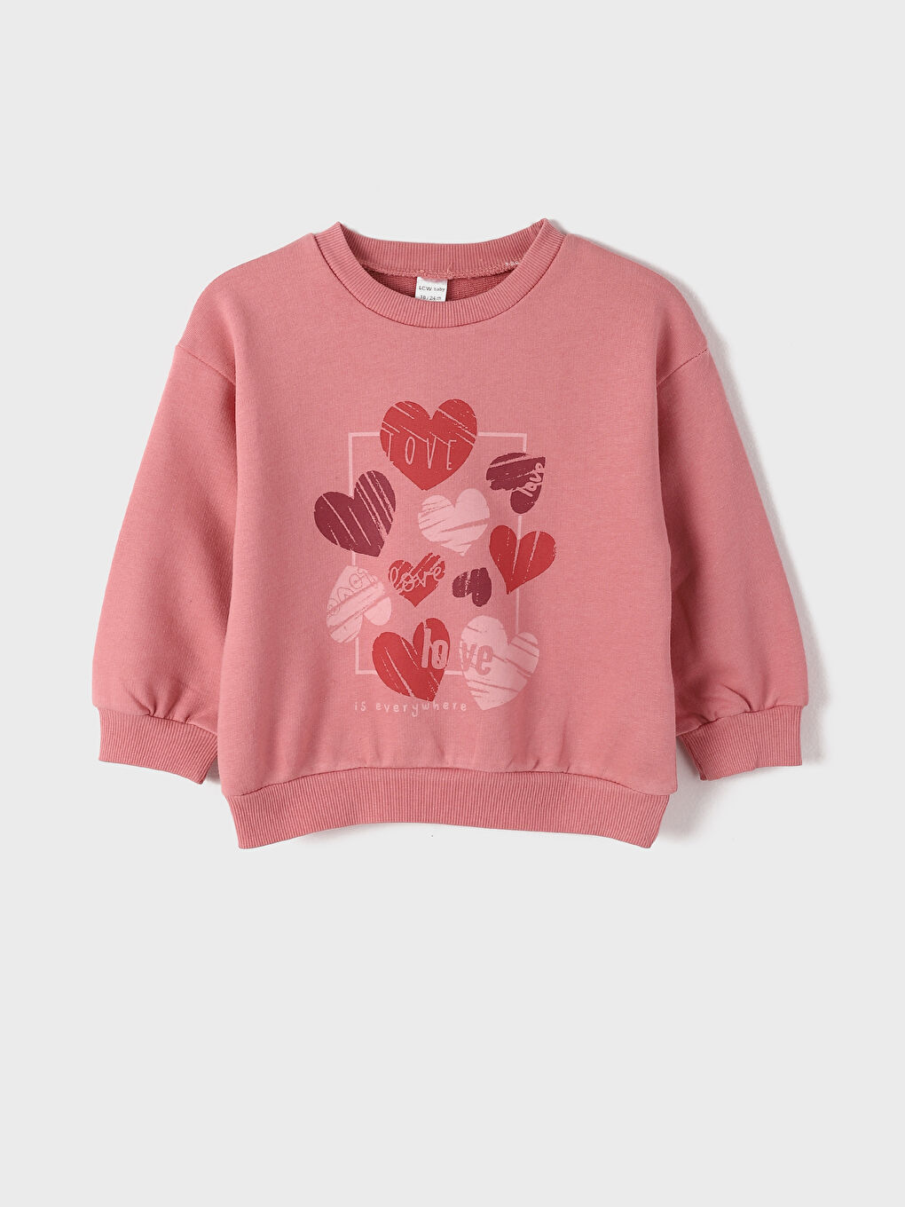 Crew Neck Printed Long Sleeve Girls' Sweatshirt