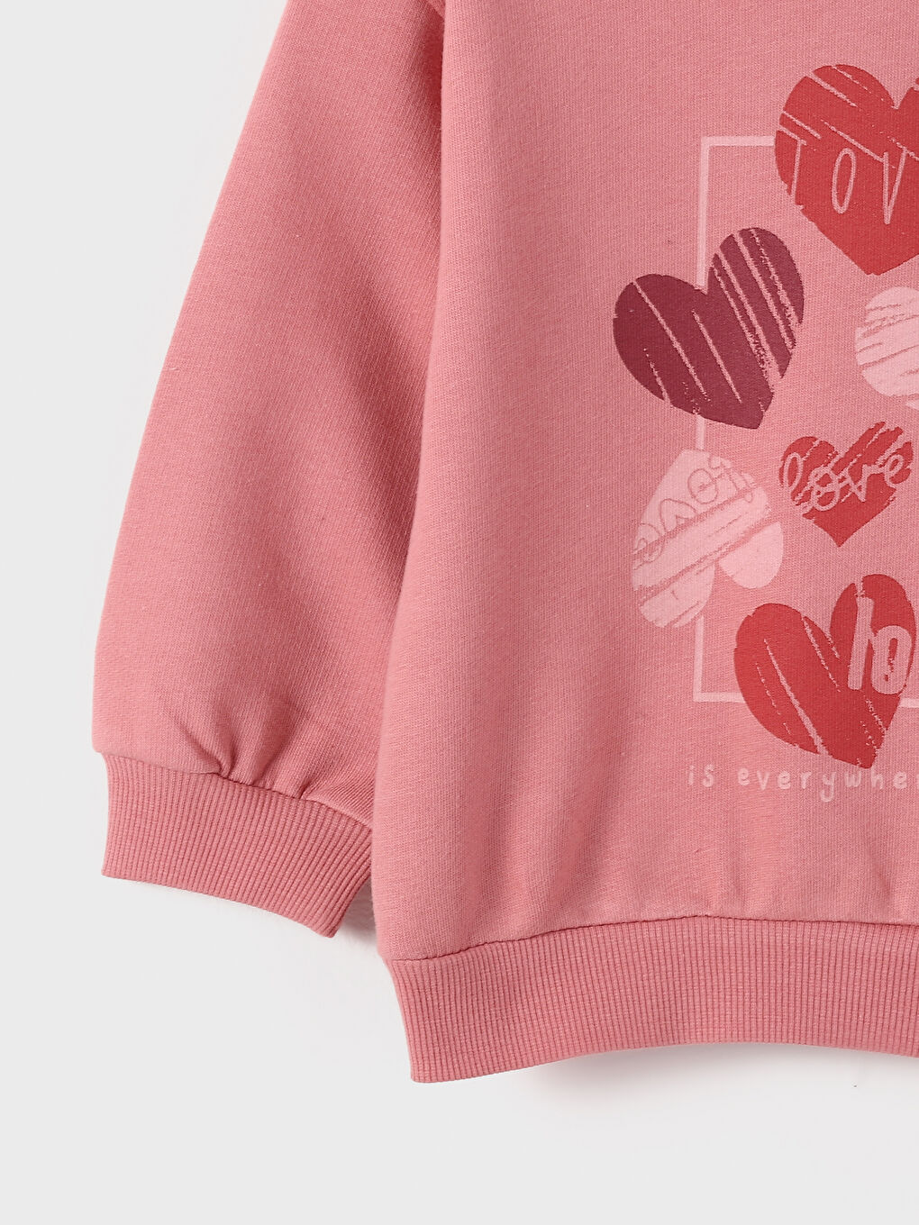 Crew Neck Printed Long Sleeve Girls' Sweatshirt-1