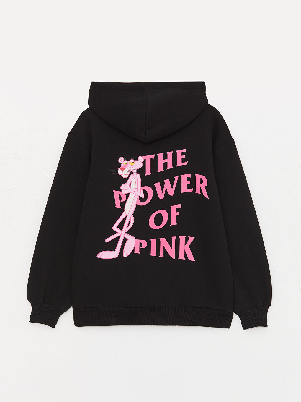 XSIDE Yeni Siyah Pembe Panter Baskılı Kadın Kalın Hoodie - 6