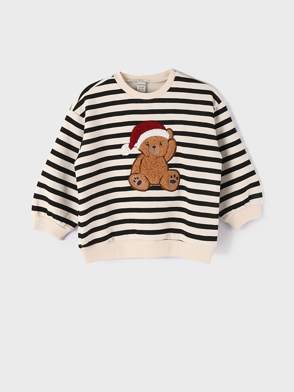 سويت شيرت مطبوع كم طويل بياقة دائرية للبنات الرضع