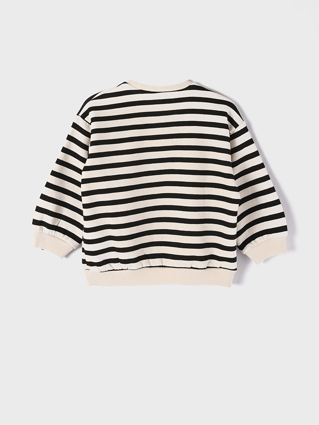 سويت شيرت مطبوع كم طويل بياقة دائرية للبنات الرضع-1