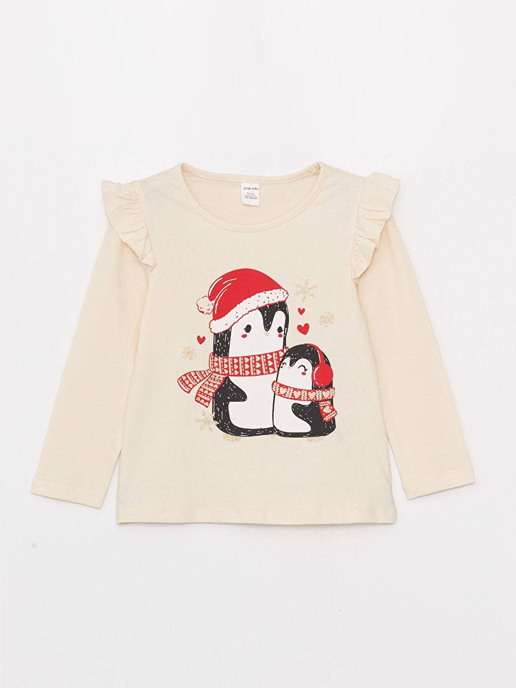 LCW baby Crew Neck Printed Baby Girls' T-Shirt -W3DF79Z1-FRC