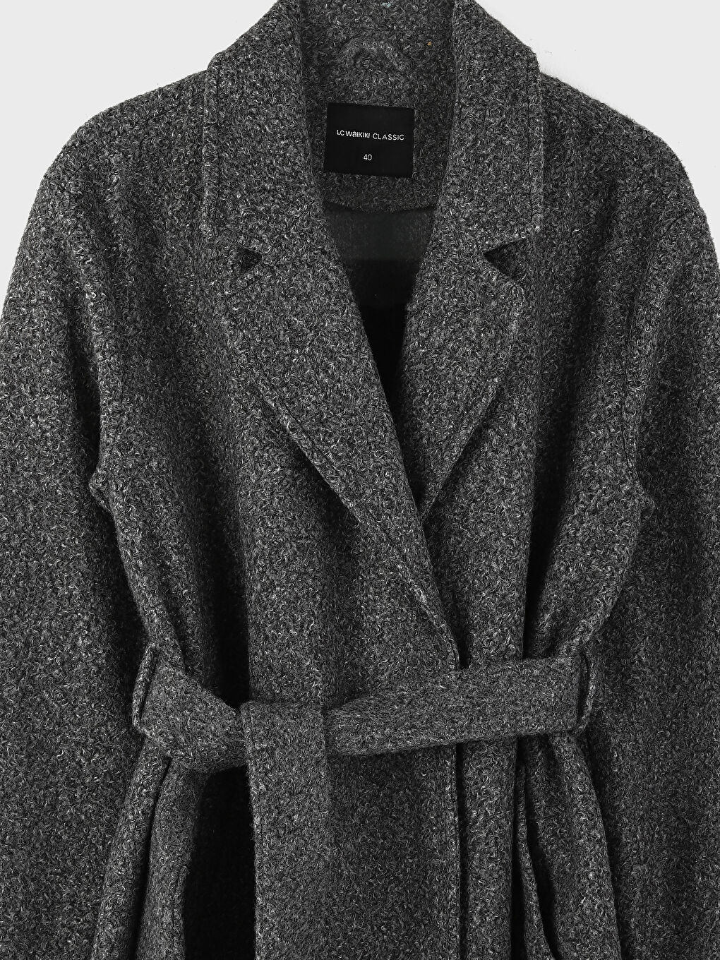 Μπουφάν με Γιακά Μακρυμάνικο Παλτό για Γυναίκες-2