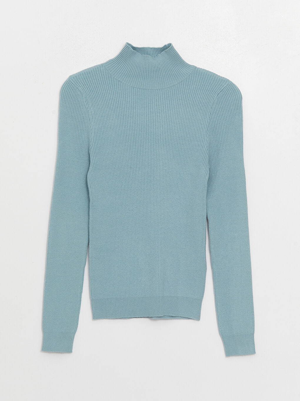 әйелдерге арналған биік жағалы өрнекті ұзын жең трикотаж жемпір-5