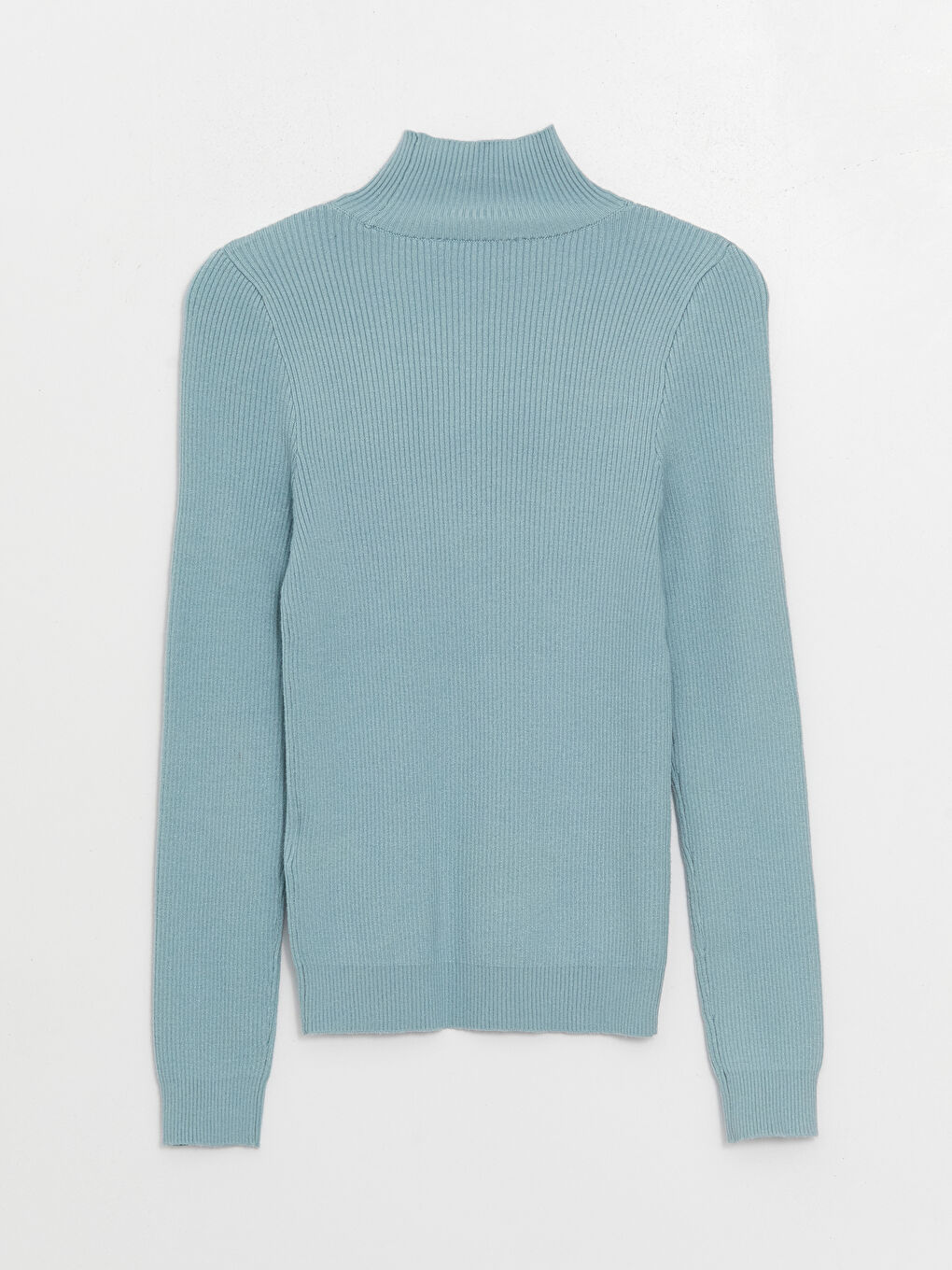 әйелдерге арналған биік жағалы өрнекті ұзын жең трикотаж жемпір-6