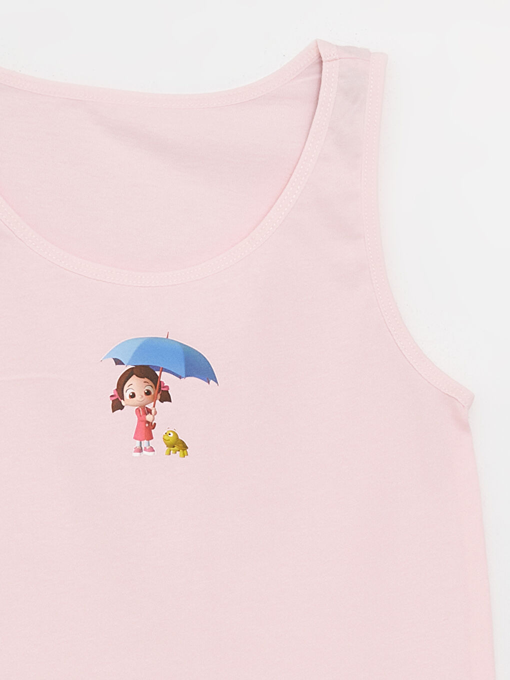 Lila Bisiklet Yaka Niloya Baskılı Kız Çocuk Atlet 2'li-5