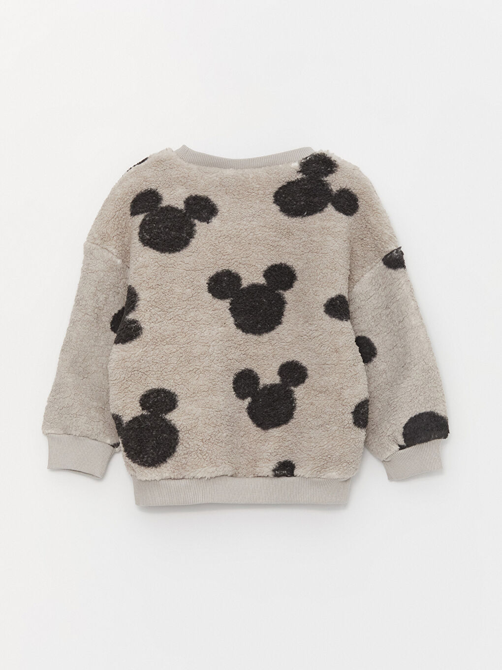 LCW baby Açık Gri Bisiklet Yaka Mickey Mouse Desenli Uzun Kollu Erkek Bebek Sweatshirt - 2