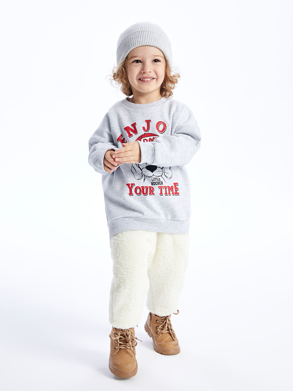 LCW baby Rundhalsausschnitt Langarm Bedrucktes Baby Jungen Sweatshirt -W3DH04Z1-847