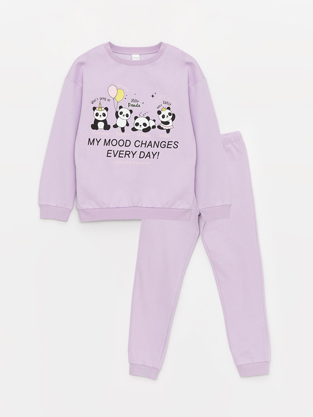 Ensemble de Pyjama pour Filles à Col Rond Imprimé à Manches Longues