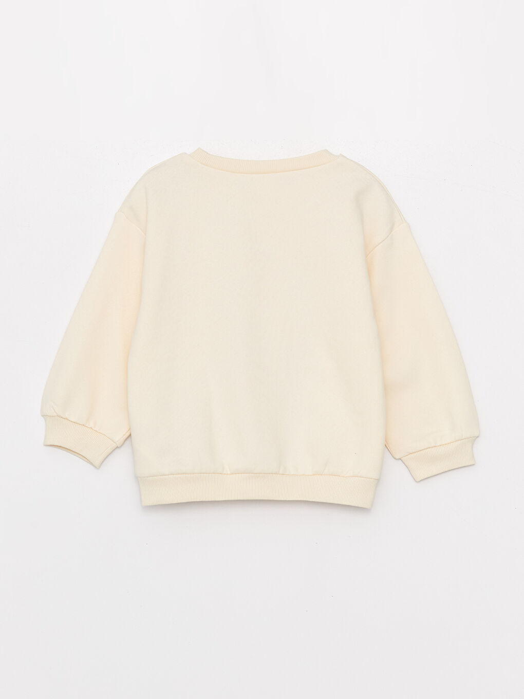 Сәби қыздарға арналған ұзын жеңді дөңгелек жағалы принтті свитшот-1