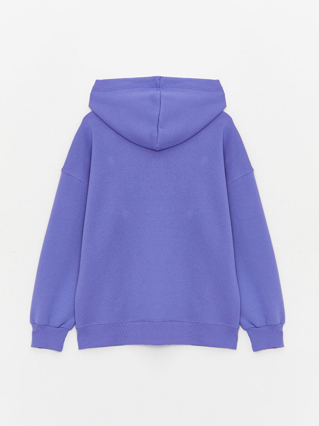 Mor Baskılı Oversize Kadın Kalın Hoodie-6