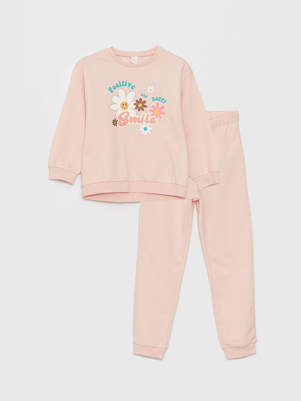 Pembe Bisiklet Yaka Baskılı Uzun Kollu Kız Çocuk Pijama Takımı