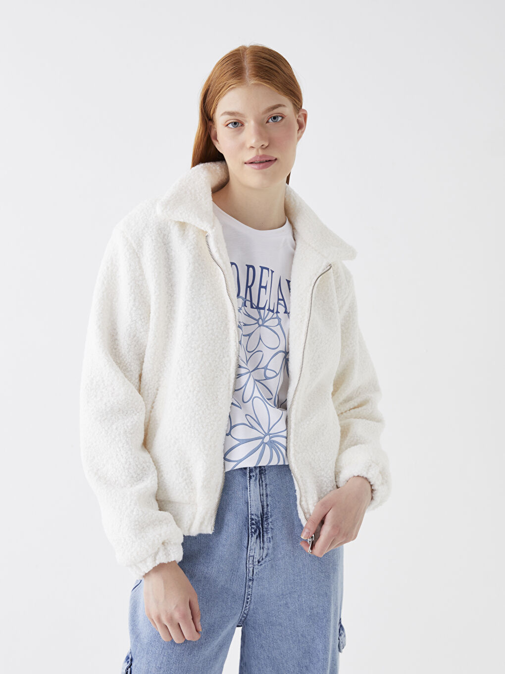 Shirt Collar Straight Long Sleeve Women Coat-2