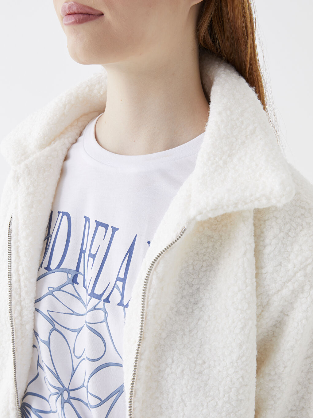 Shirt Collar Straight Long Sleeve Women Coat-3