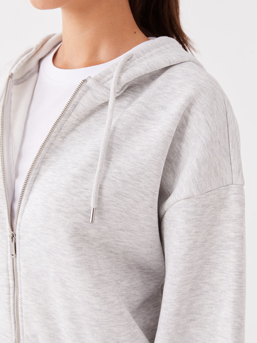 Hooded Oversize Women's Thick Zipper Sweatshirt -W3DH85Z8-JMD