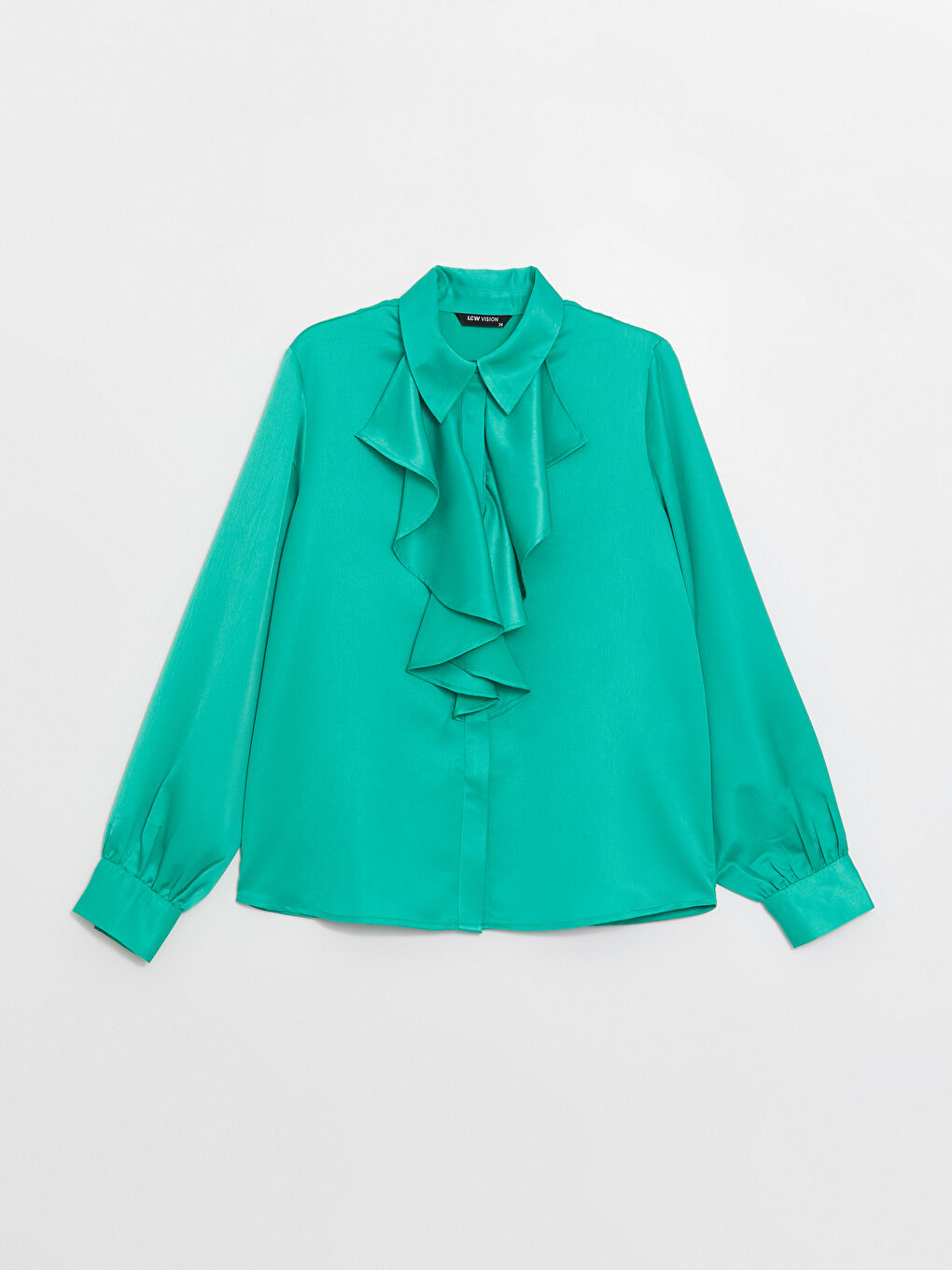 LCW Vision Schlichtes Langarm Chiffon Hemd für Damen -W3DJ30Z8-V0L