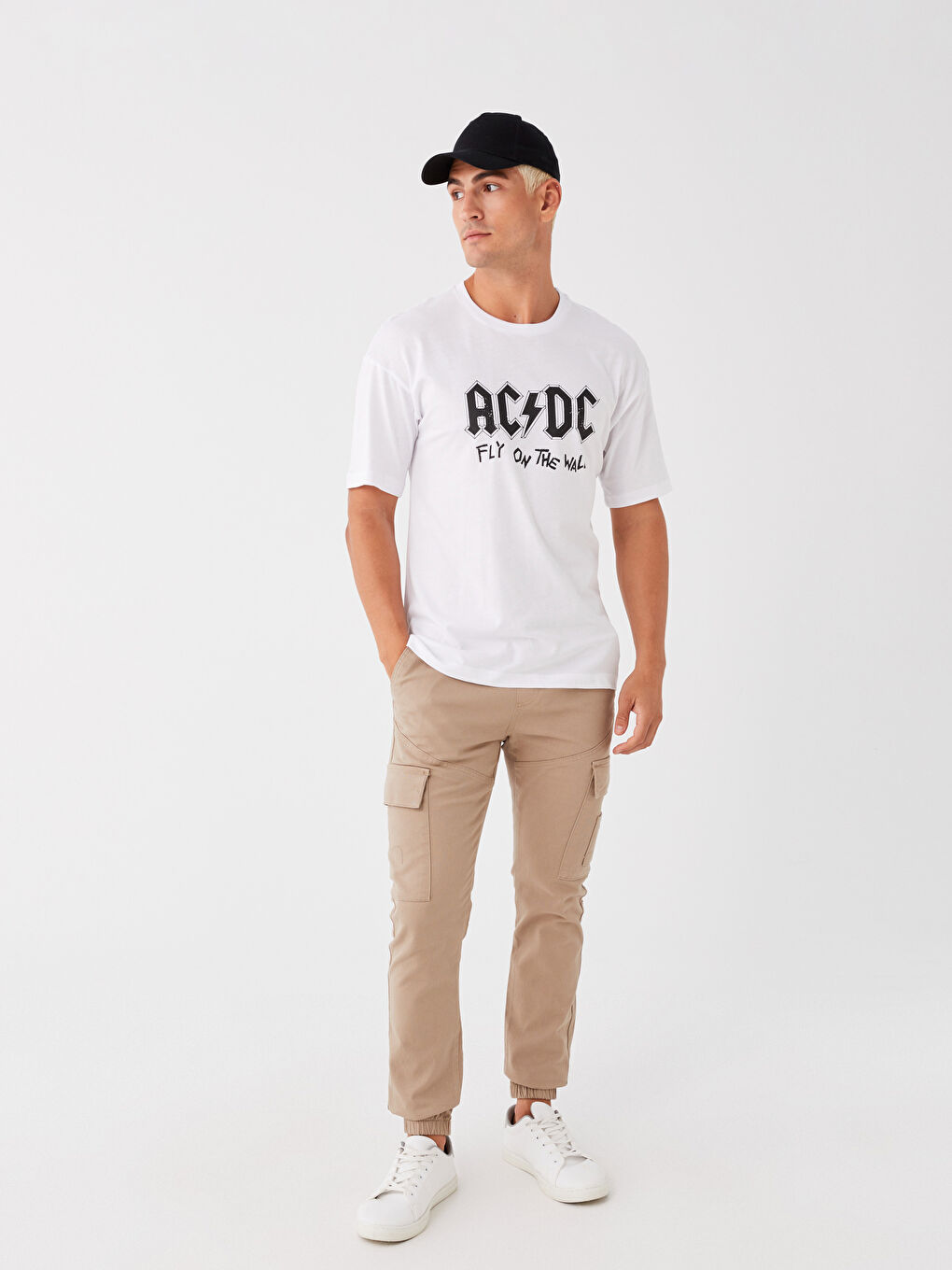 Bej Slim Fit Erkek Kargo Pantolon-2