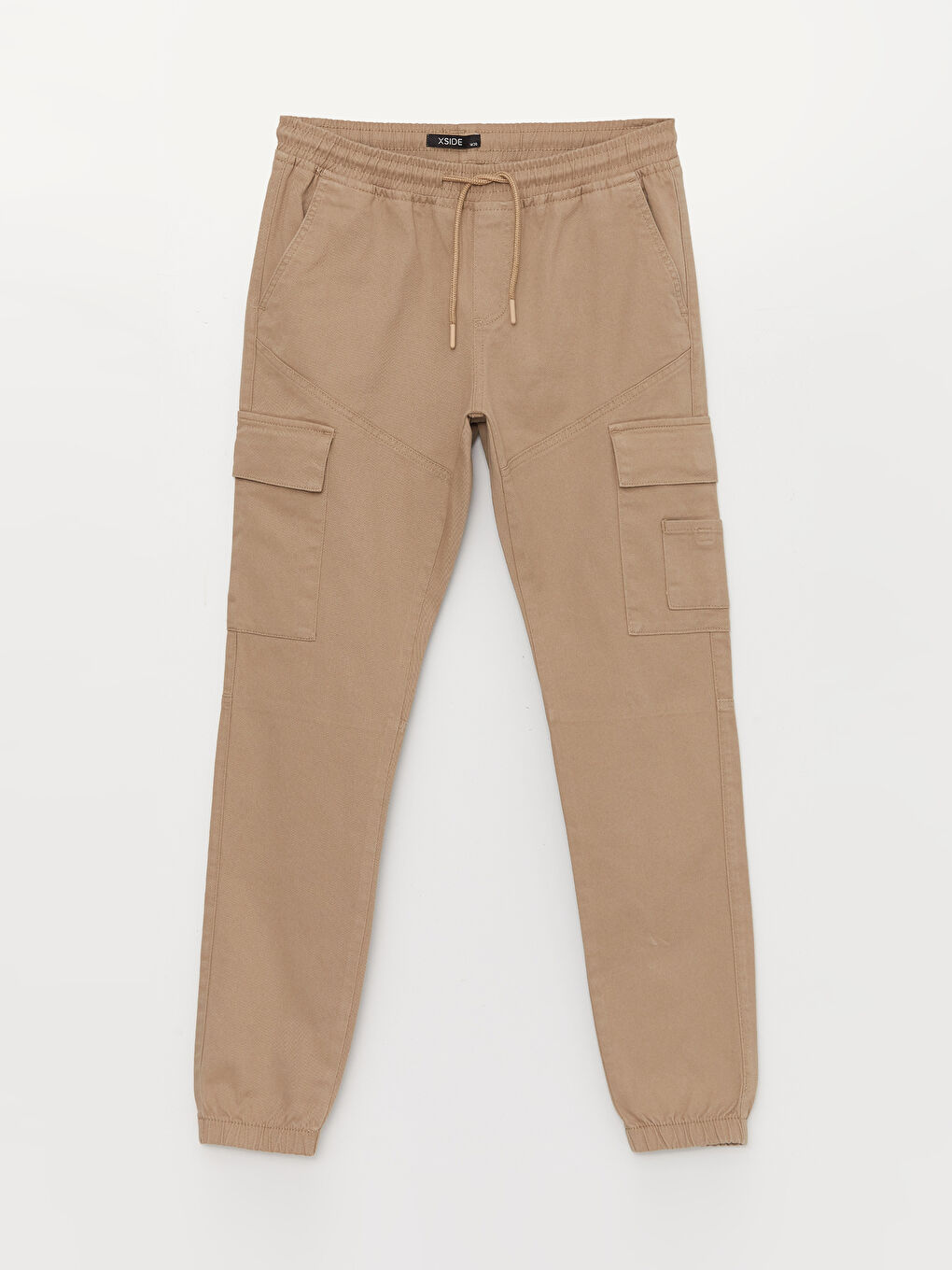 Bej Slim Fit Erkek Kargo Pantolon-5