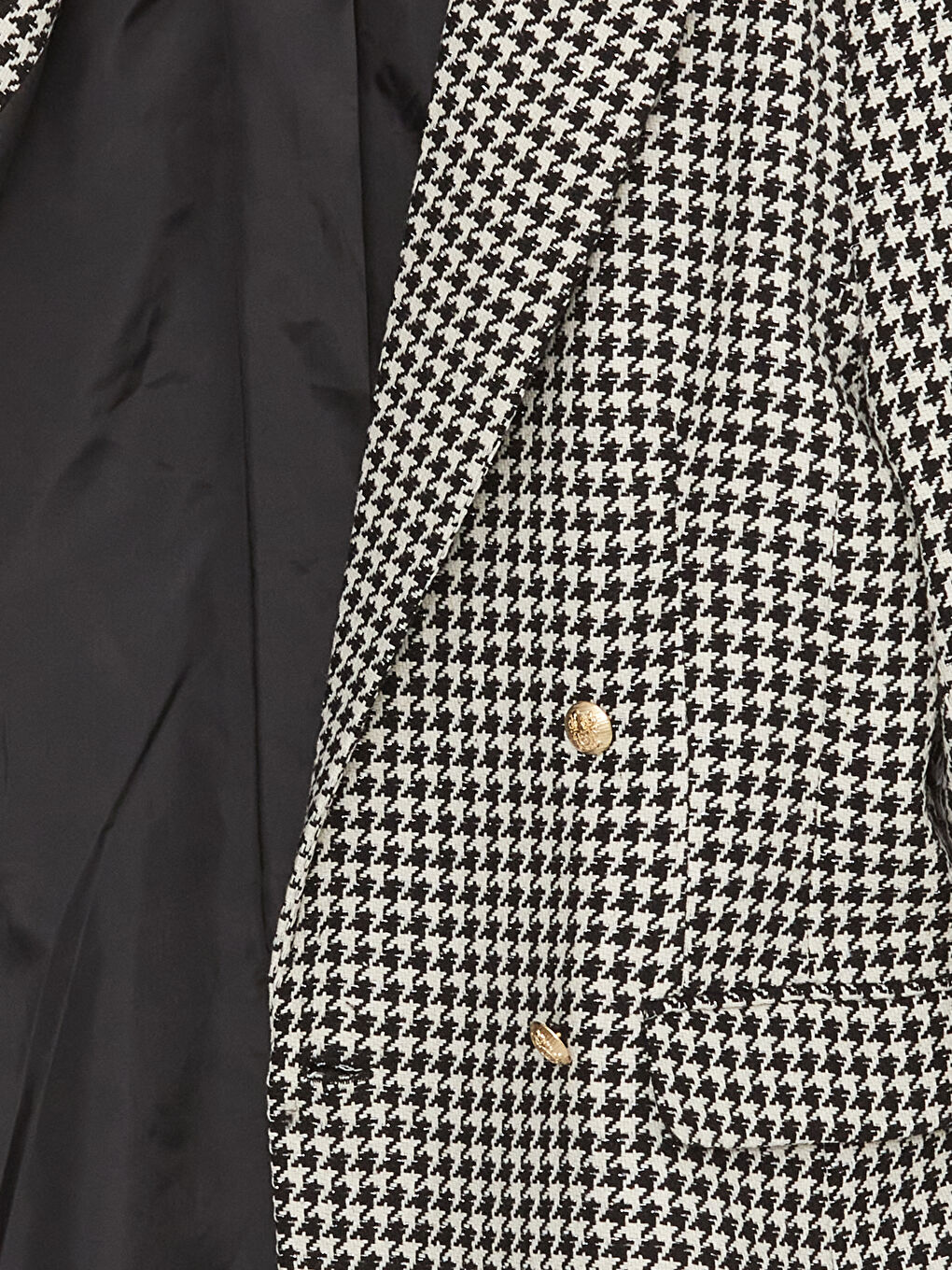 Siyah Desenli Uzun Kollu Kadın Tüvit Blazer Ceket-7