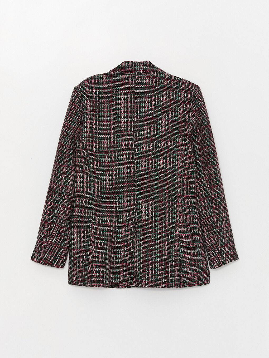 Karışık Desenli Uzun Kollu Kadın Tüvit Blazer Ceket-7