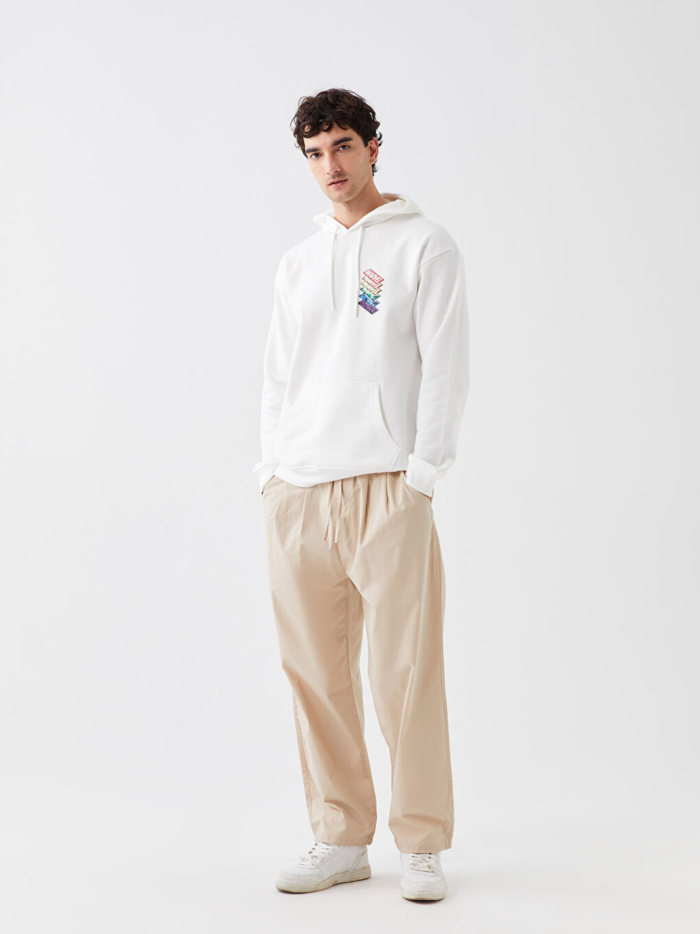 Relaxed Fit Poplin Men's Trousers