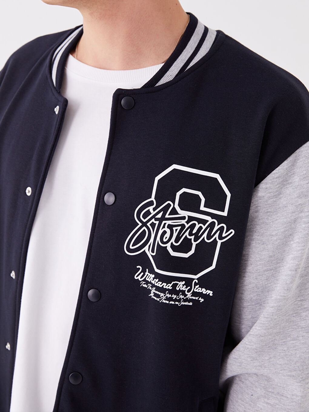 Lacivert Rahat Kalıp Uzun Kollu Erkek Kalın Kolej Ceket-4