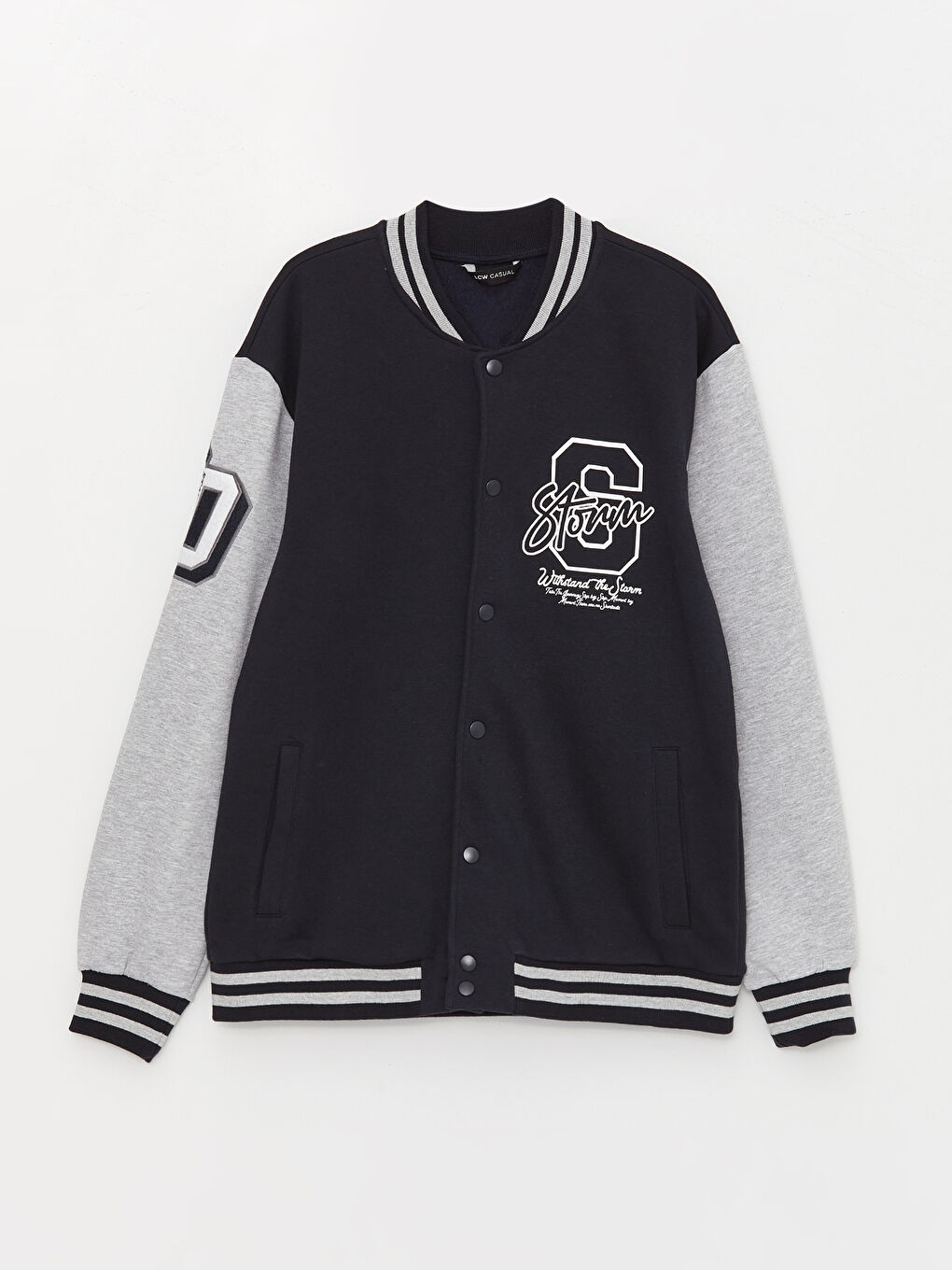 Lacivert Rahat Kalıp Uzun Kollu Erkek Kalın Kolej Ceket-6