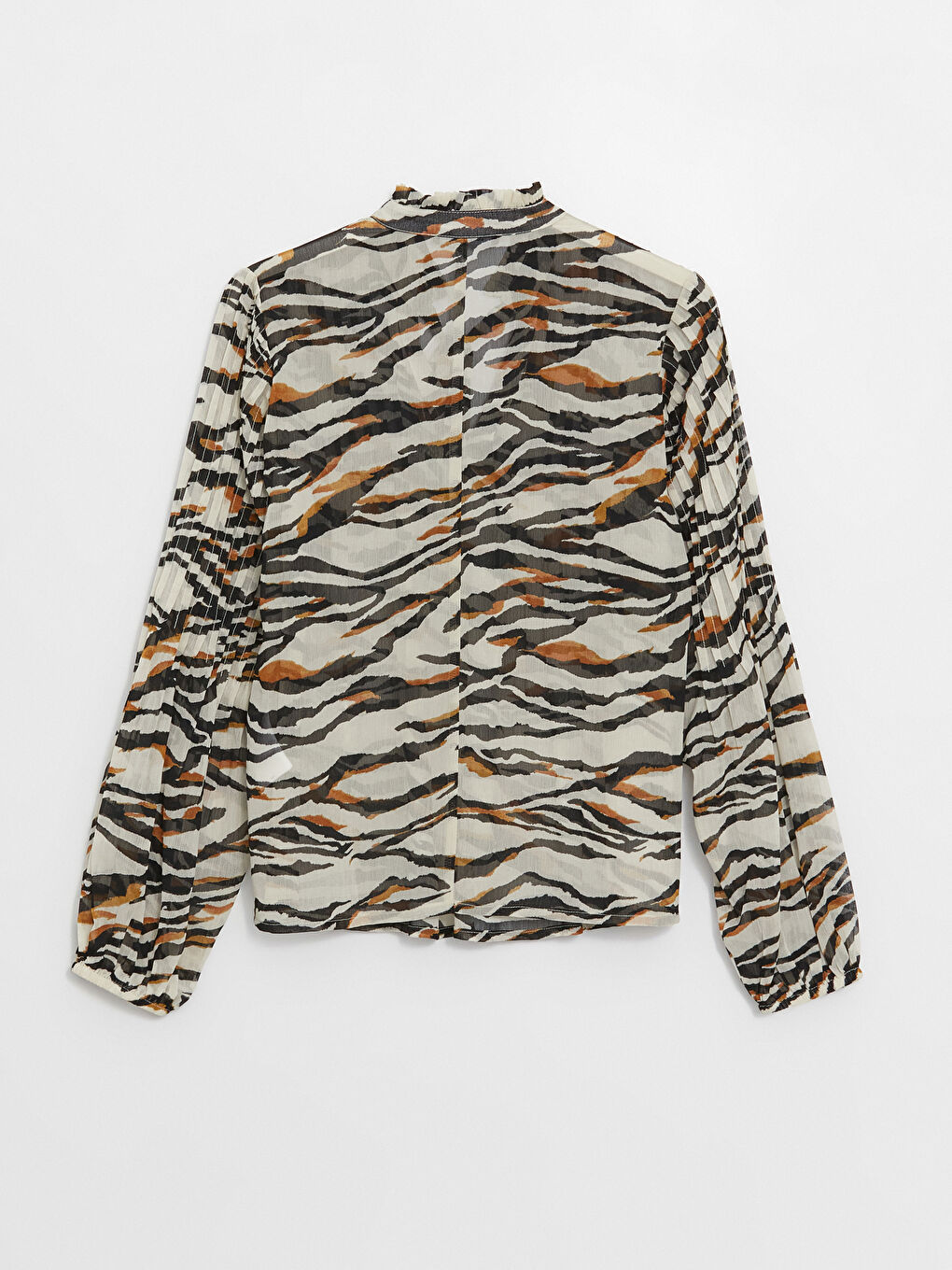 LCW Vision Tie Neck Patterned Long Sleeve Women's Blouse -W3DJ71Z8-LRA
