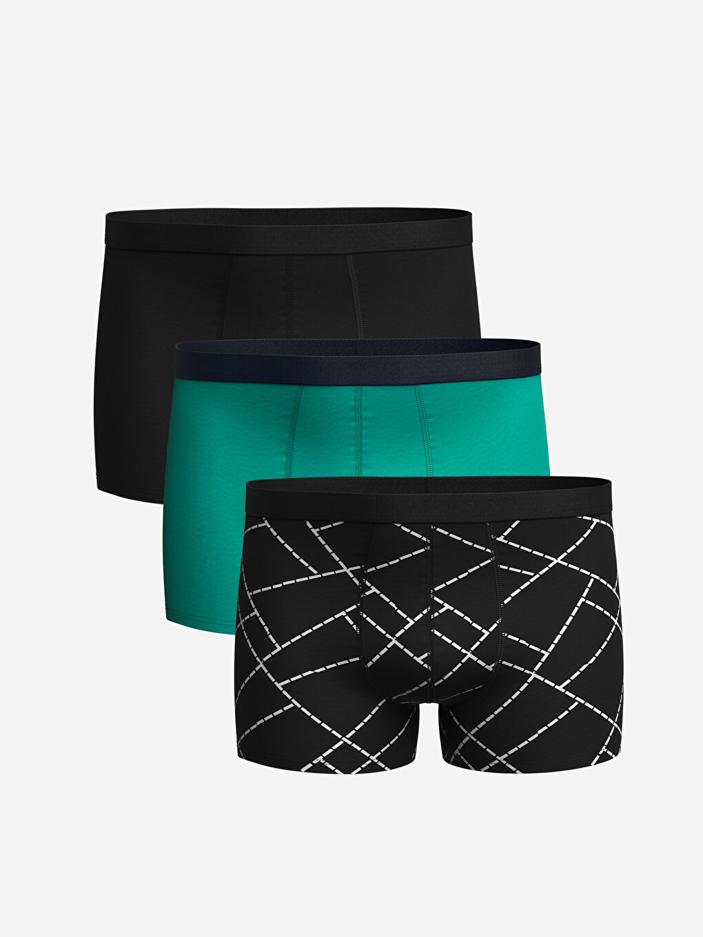 Lot de 3 Caleçons Boxers en Coton Extensible Coupe Standard pour Hommes