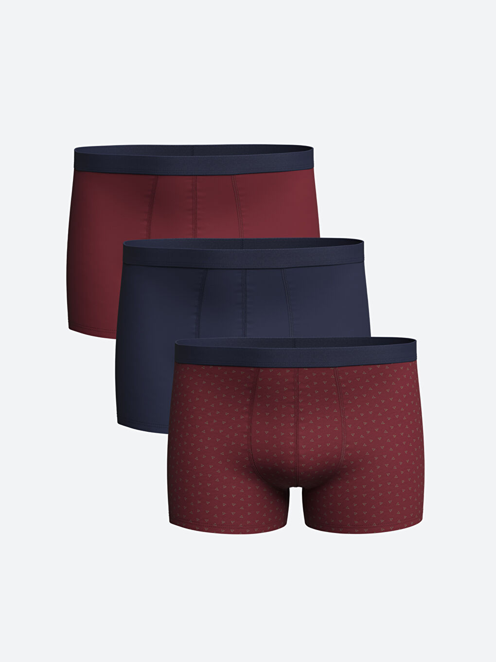 سراويل بوكسر قطن مطاطي بقصة عادية للرجال - ٣ قطع