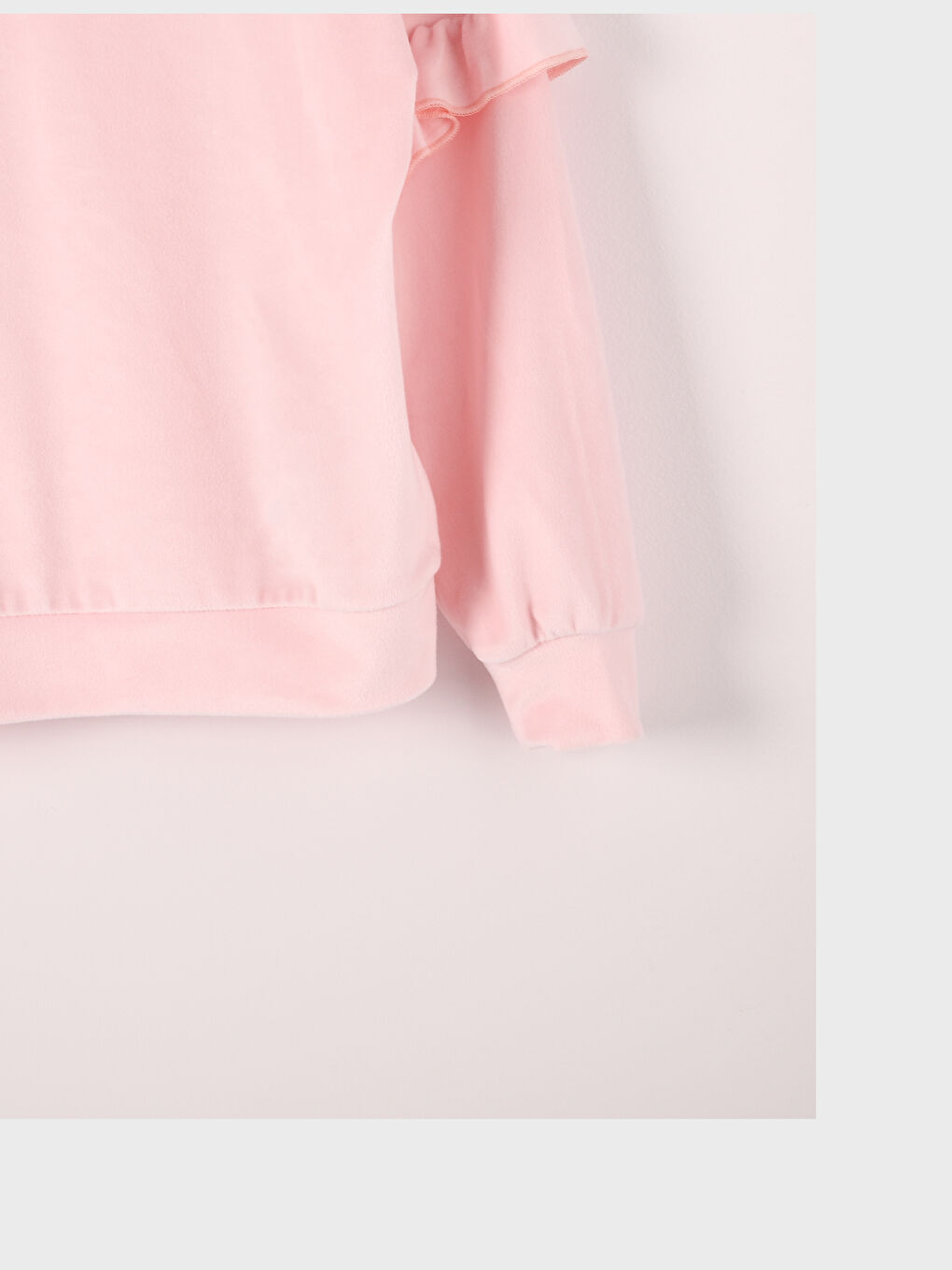 طقم بيجامة قطيفة بياقة دائرية للبنات-4