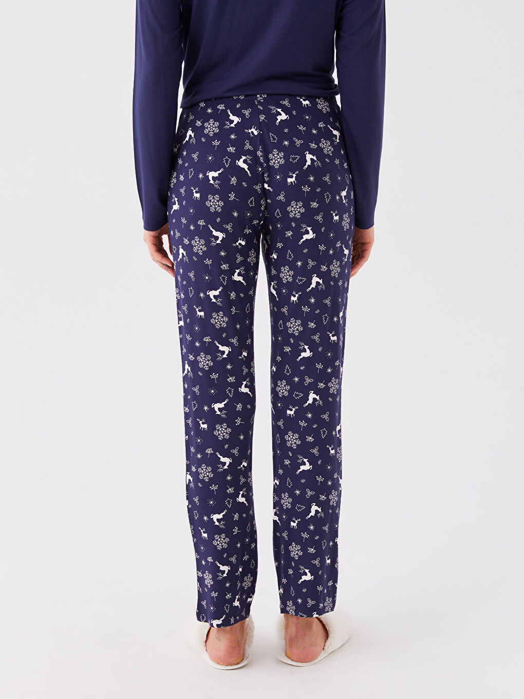 ელასტიური წელი საშობაო თემატიკის ქალებისთვის პიჟამა ქვედაბოლო-4